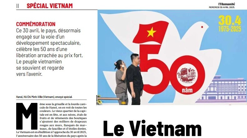 Báo Nhân đạo (Pháp) ra phụ san đặc biệt ngợi ca Chiến thắng 30/4/1975 của Việt Nam