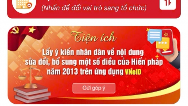 Hướng dẫn góp ý sửa đổi, bổ sung một số điều của Hiến pháp trên VNeID