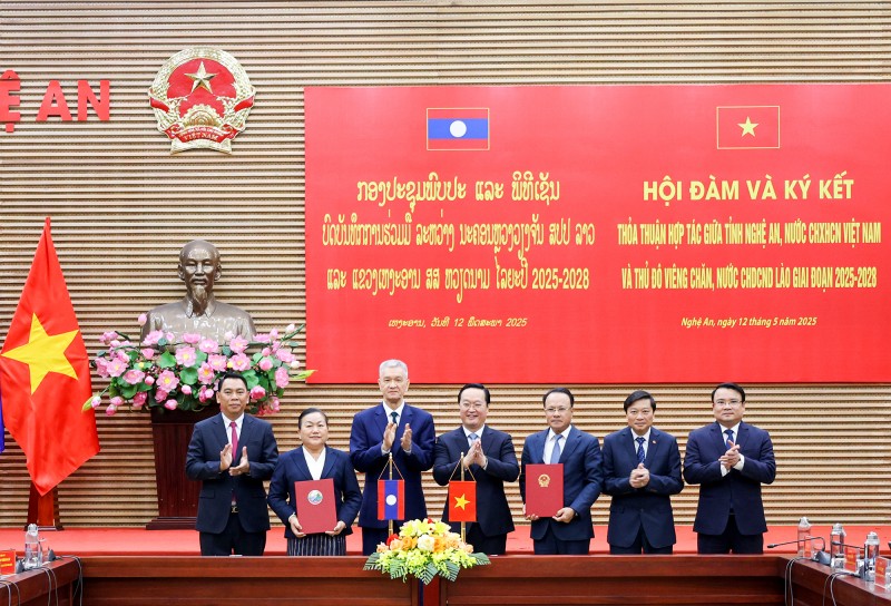 Tỉnh Nghệ An và Thủ đô Vientiane (Lào) ký kết thỏa thuận hợp tác giai đoạn 2025–2028