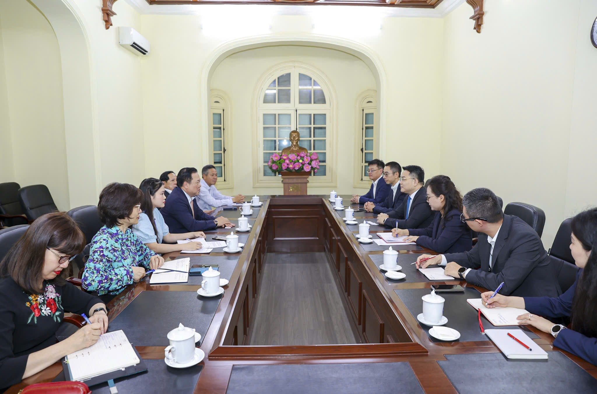 Quang cảnh buổi tiếp. (Ảnh: Đinh Hoà)