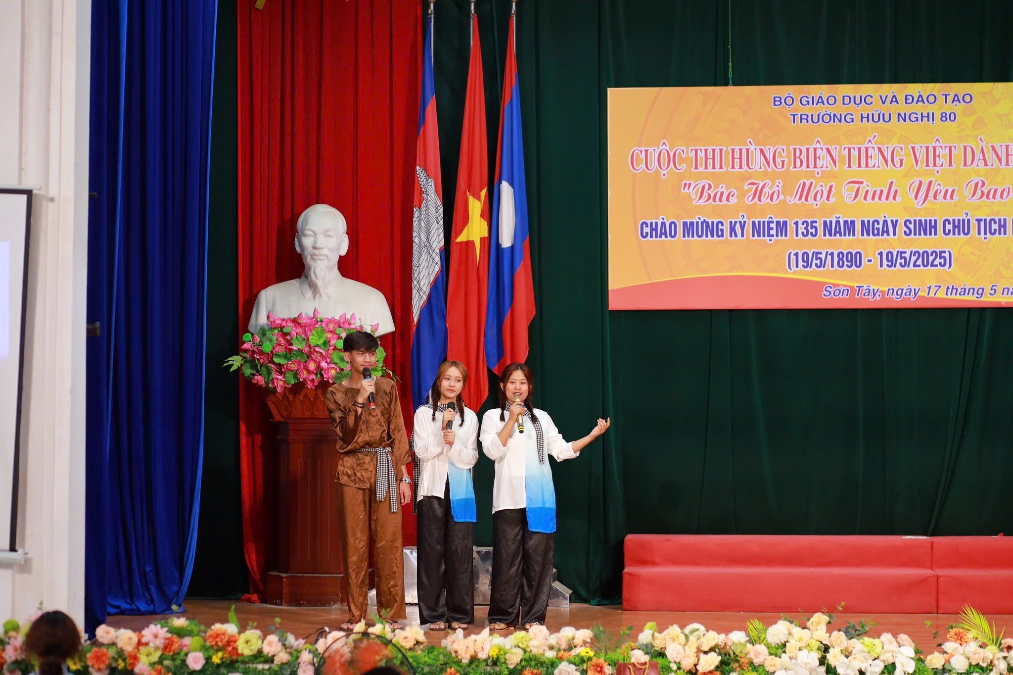 Một phần thi hùng biện của lưu học sinh Trường Hữu nghị 80. (Ảnh: Trường Hữu nghị 80)