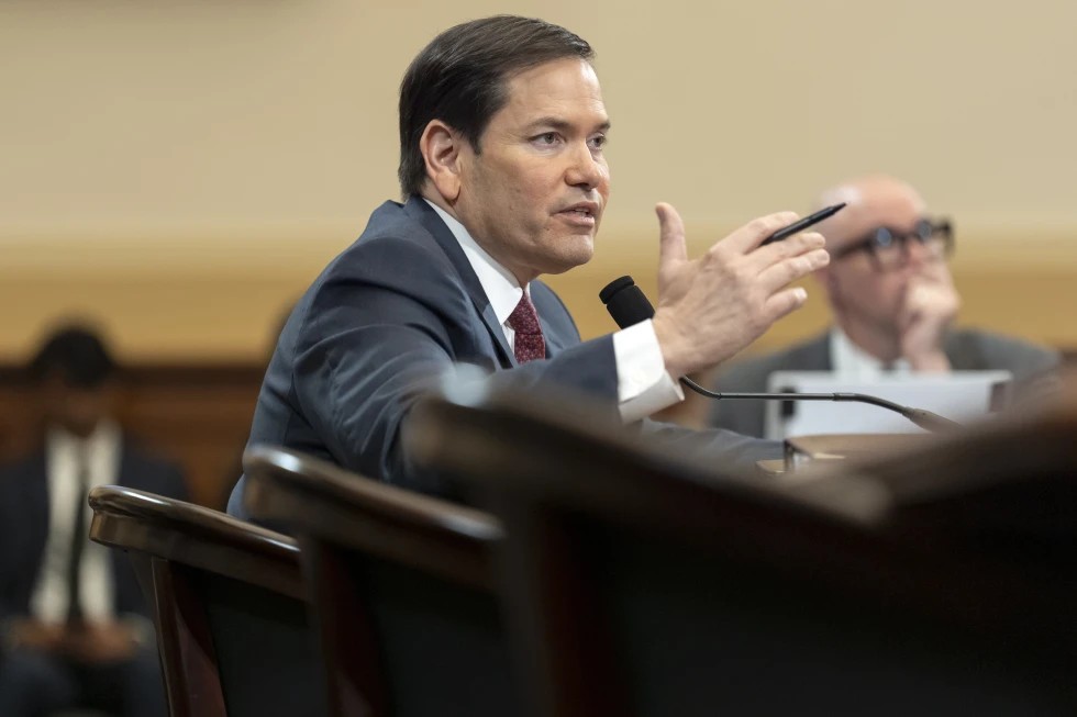 Ngoại trưởng Marco Rubio phát biểu trong phiên điều trần của Ủy ban Đối ngoại Hạ viện tại Đồi Capitol, thứ Tư, ngày 21 tháng 5 năm 2025, tại Washington. (Ảnh AP)