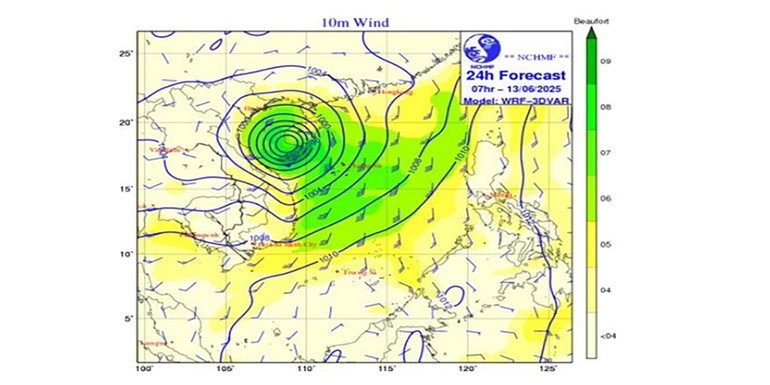 Thời tiết hôm nay (13/6): Bão số 1 giật cấp 11 gây gió mạnh, sóng cao trên nhiều vùng biển