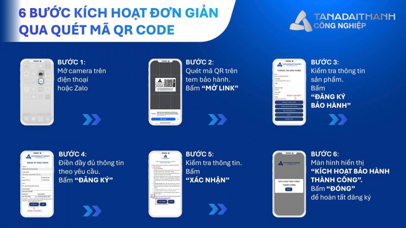  Khách hàng có thể dễ dàng kích hoạt bảo hành điện tử Tân Á Đại Thành chỉ từ một thao tác quét mã