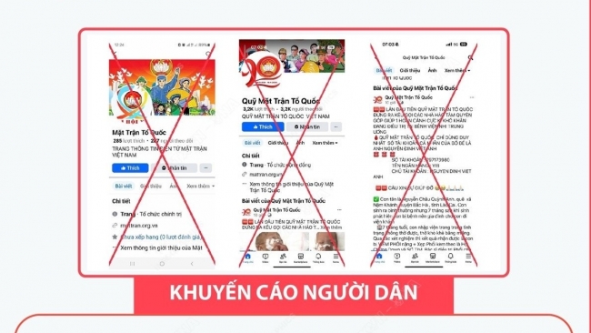 [Infographics] Cảnh báo giả mạo, lợi dụng danh nghĩa Mặt trận Tổ quốc để huy động ủng hộ