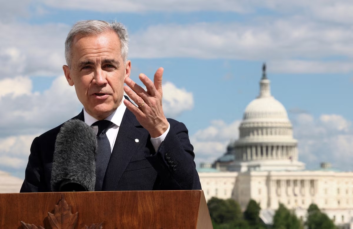 Thủ tướng Canada Mark Carney phát biểu sau cuộc gặp Tổng thống Mỹ Donald Trump tại Washington, ngày 6/5/2025. (Ảnh: Reuters)