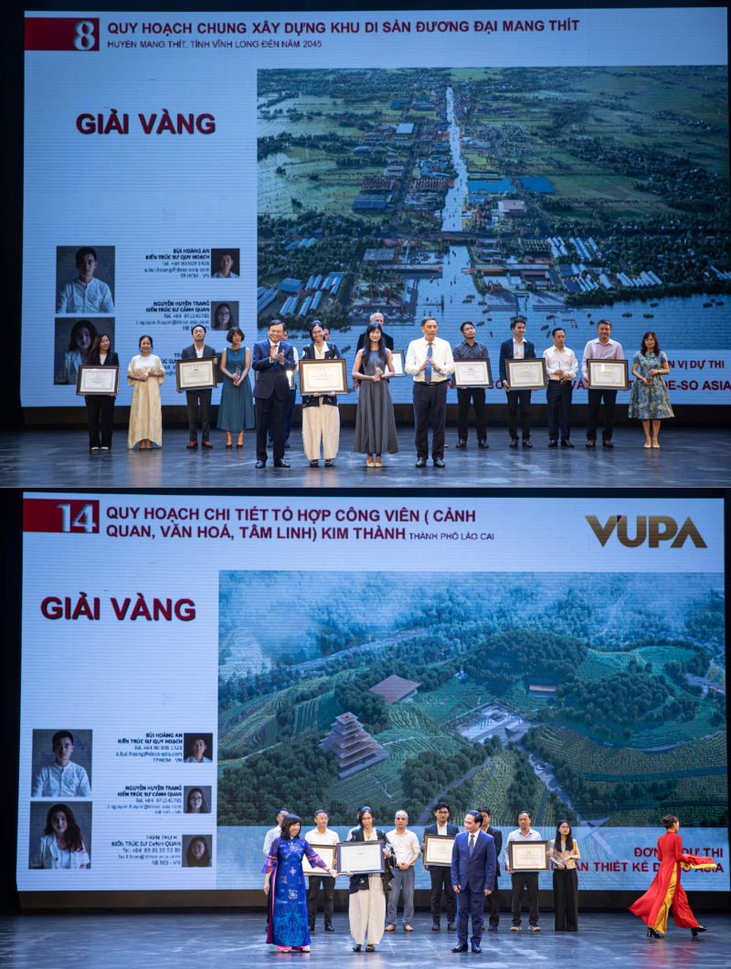 Ảnh 5: Hai đồ án do T&T Group tài trợ kinh phí lập ý tưởng/đồ án quy hoạch cũng đã được vinh danh giải Vàng.