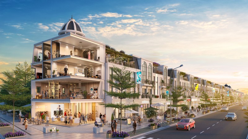 Shophouse Imperia Grand Plaza Đức Hoà sở hữu mặt tiền rộng, thiết kế thông tầng, không gian linh hoạt phù hợp cho nhiều mô hình kinh doanh