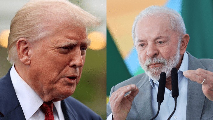 Tổng thống Mỹ Donald Trump (trái) và Tổng thống Brazil Luiz Inacio Lula da Silva - Ảnh: REUTERS
