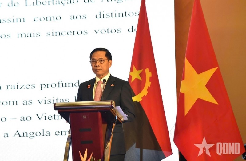 Phó thủ tướng, Bộ trưởng Bộ Ngoại giao Bùi Thanh Sơn phát biểu tại lễ kỷ niệm.