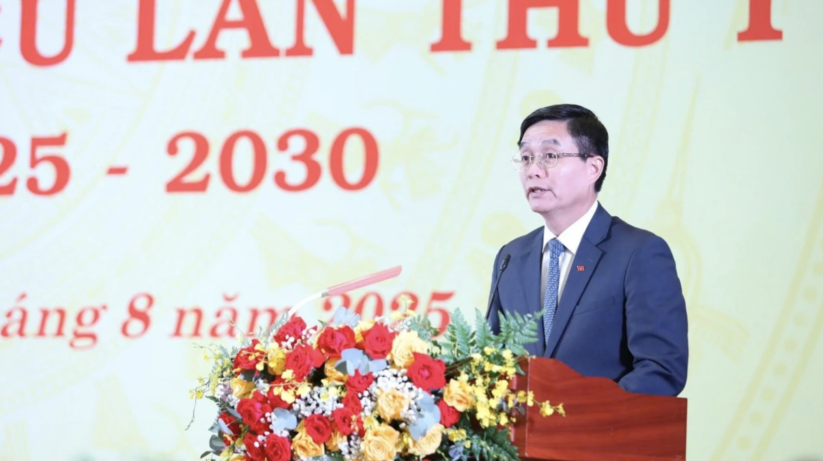 Ông Nguyễn Đình Trung, Ủy viên BCH Trung ương Đảng, Bí thư Tỉnh ủy Đắk Lắk  phát biểu. (Ảnh: VOV.VN)
