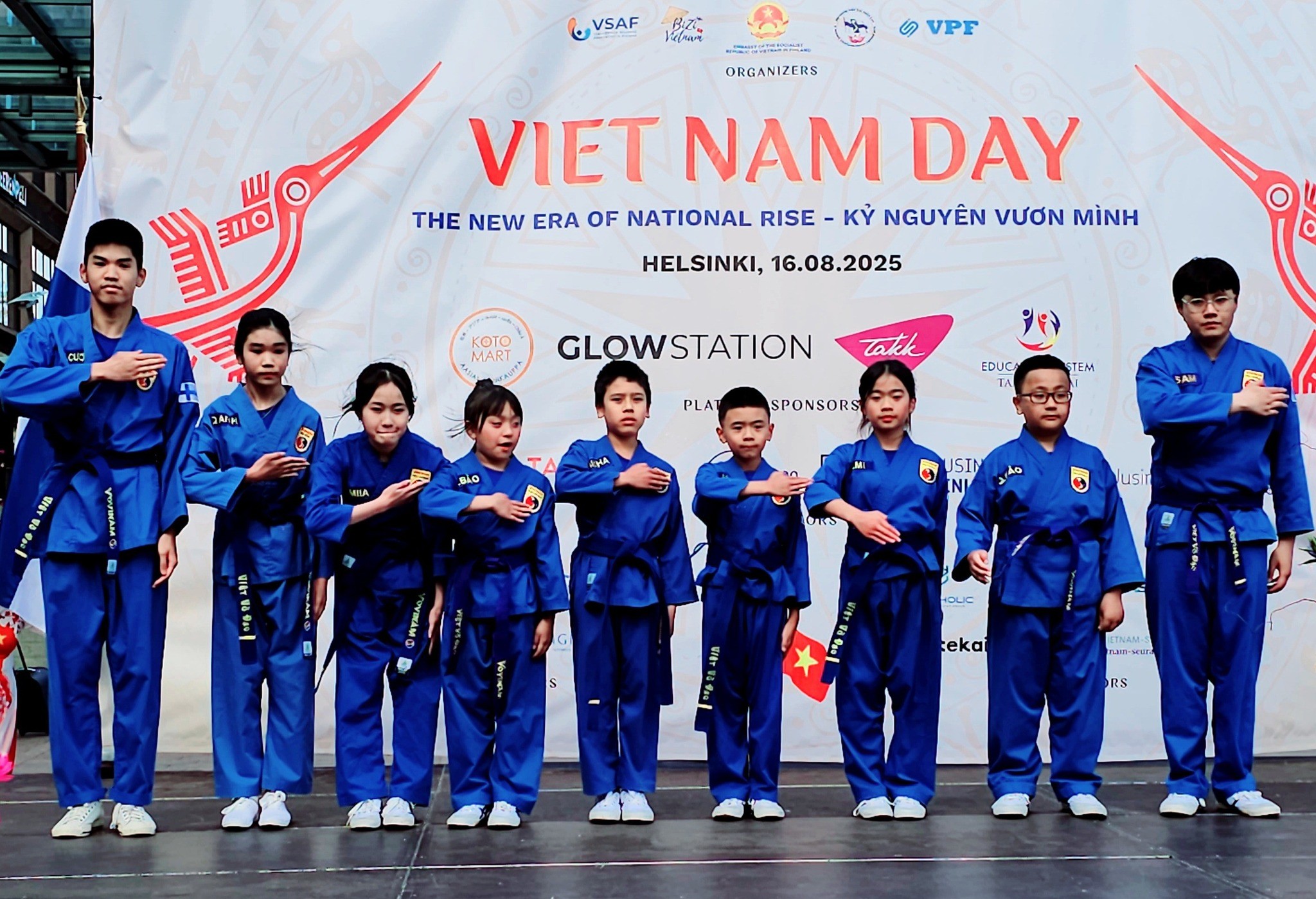 Trình diễn võ thuật Vovinam tại  Ngày Việt Nam 2025. (Ảnh: Đại sứ quán Việt Nam tại Phần Lan)