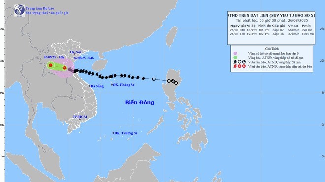 Bão số 5 (Kajiki) suy yếu thành áp thấp nhiệt đới, tiếp tục gây mưa to