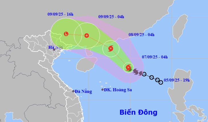 Thời tiết hôm nay (7/9): Bão số 7 (Tapah) có thể mạnh lên cấp 10, giật cấp 13