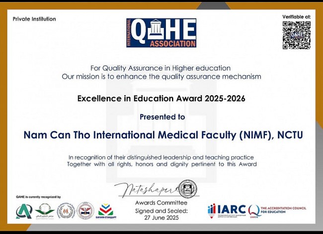 QAHE vinh danh Khoa Y Quốc tế - Trường Đại học Nam Cần Thơ