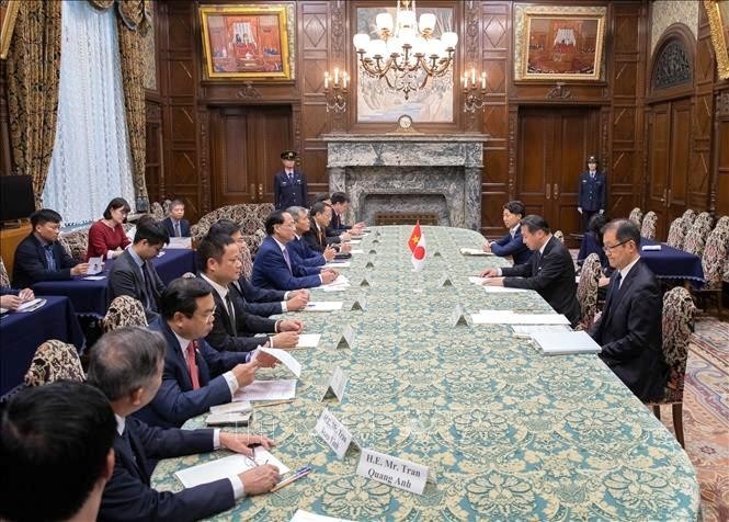 Phó Chủ tịch Quốc hội Trần Quang Phương tiếp xúc lãnh đạo cơ quan lập pháp Nhật Bản