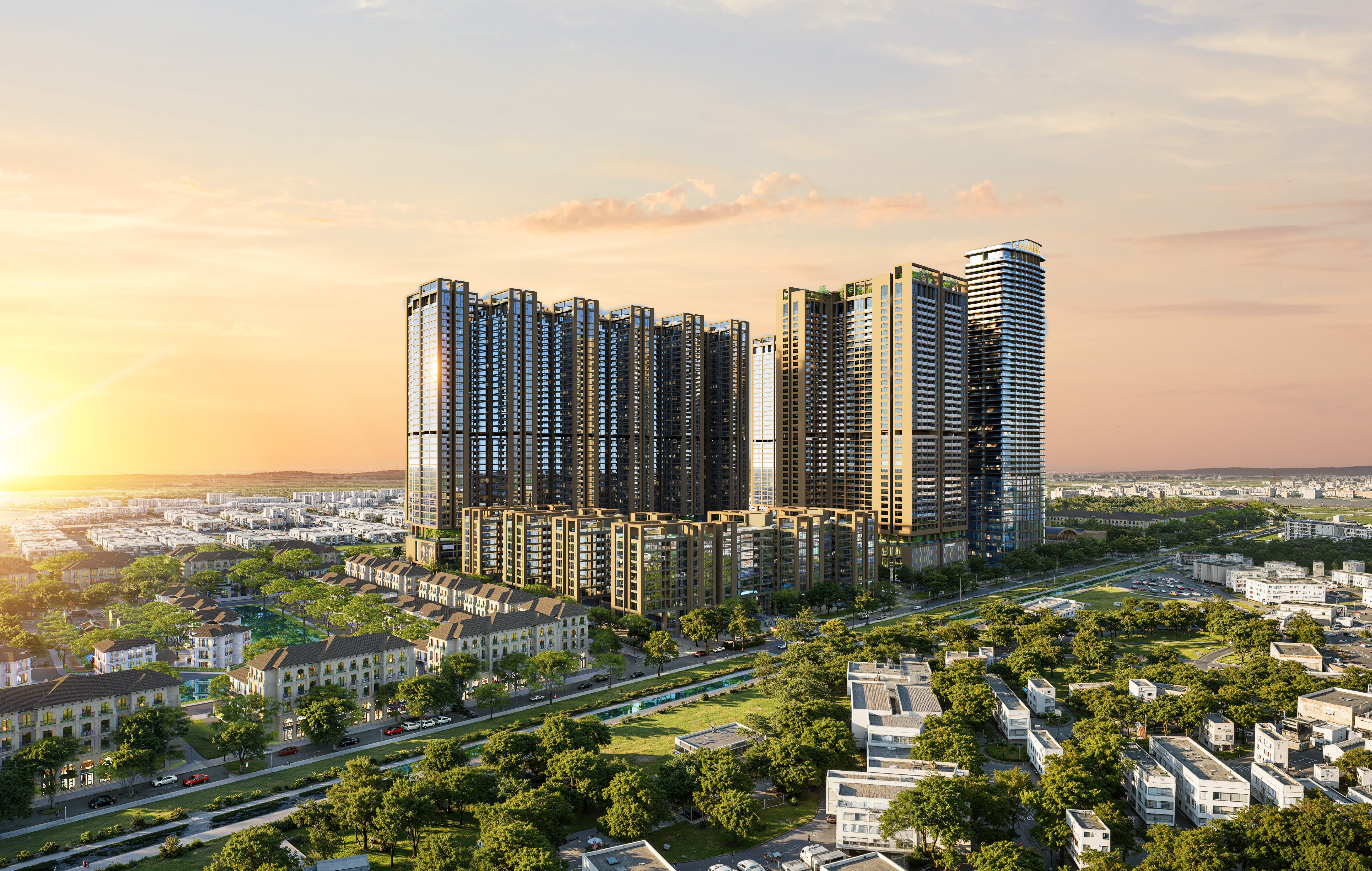 Các tòa tháp Legend 9 - Legend 12B nổi bật với thiết kế façade kính Low-E 3 lớp chạm sàn, 3 tầng hầm liên thông quy mô lớn, mật độ thang máy lý tưởng khoảng 2 căn/thang/tầng, 5 tầng thương mại dịch vụ khối đế. 