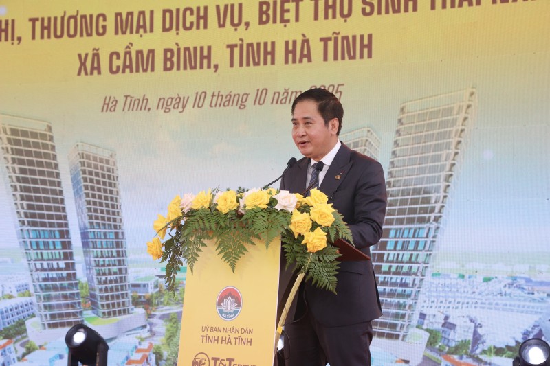 Ông Mai Xuân Sơn, Tổng Giám đốc Tập đoàn T&T Group phát biểu tại lễ khởi công