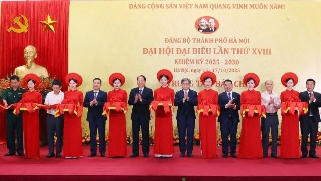 Khai trương Trung tâm Báo chí phục vụ Đại hội XVIII Đảng bộ TP Hà Nội