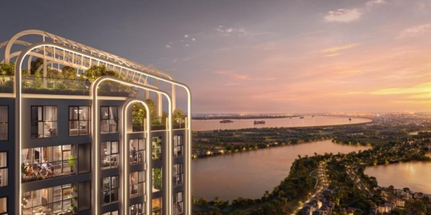 Khung kính Low – E mở ra tầm nhìn sông Hồng của Galia Hanoi