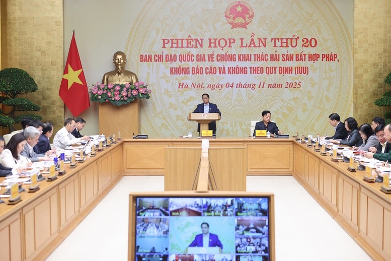 Thủ tướng Phạm Minh Chính chủ trì phiên họp thứ 20 của Ban Chỉ đạo quốc gia về phòng, chống khai thác IUU - Ảnh: VGP Thủ tướng Phạm Minh Chính chủ trì phiên họp thứ 20 của Ban Chỉ đạo quốc gia về phòng, chống khai thác IUU - Ảnh: VGP