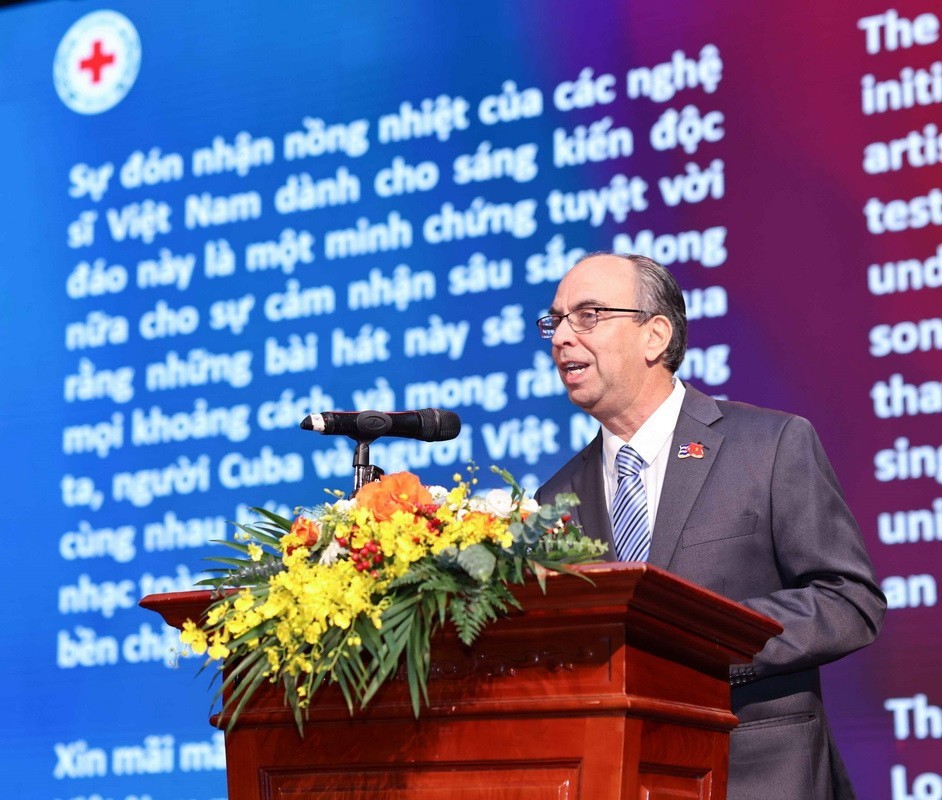 Đại sứ Cuba tại Việt Nam Rogelio Polanco Fuentes phát biểu tại Lễ tổng kết Chương trình vận động ủng hộ nhân dân Cuba, ngày 18/10/2025. (Ảnh: Quang Vinh) Đại sứ Cuba tại Việt Nam Rogelio Polanco Fuentes phát biểu tại Lễ tổng kết Chương trình vận động ủng hộ nhân dân Cuba, ngày 18/10/2025. (Ảnh: Quang Vinh)