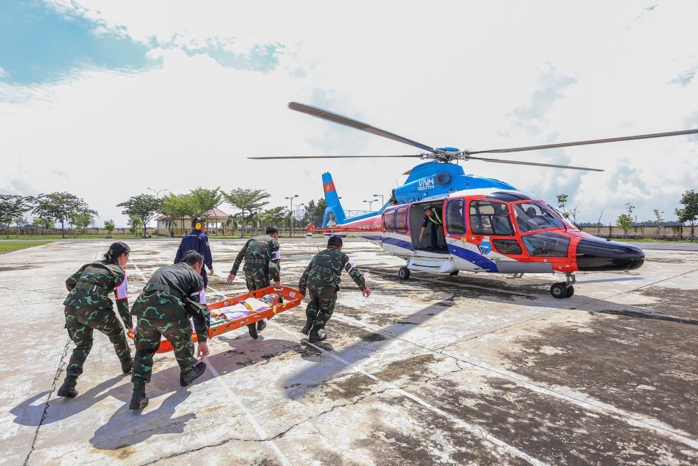 Diễn tập chung quân y giữa Quân đội Việt Nam - Campuchia. (Ảnh: Cổng TTĐT Bộ Quốc phòng)