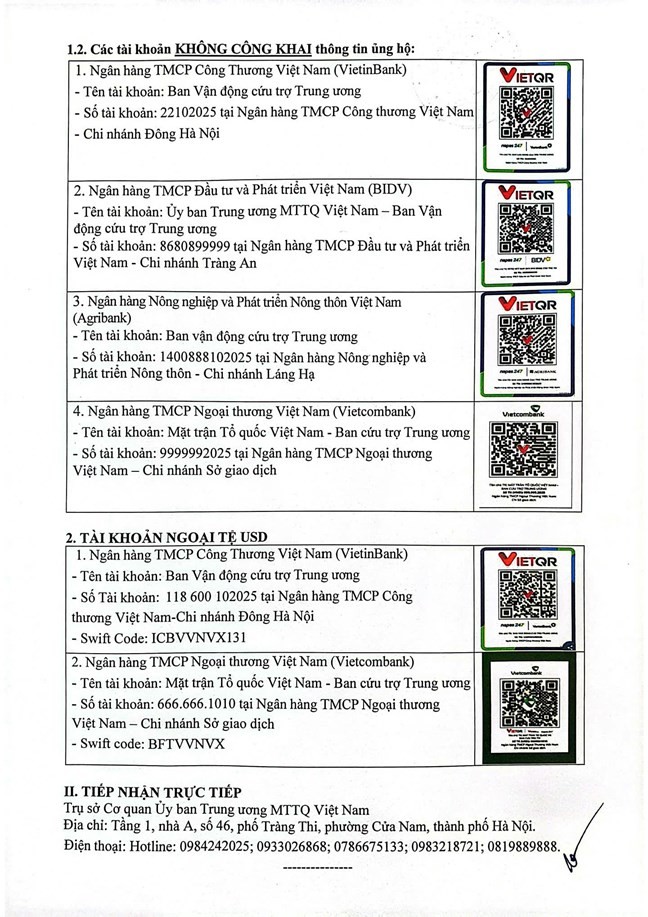 Trên 110 tỷ đồng ủng hộ đồng bào miền Trung, Tây Nguyên khắc phục hậu quả mưa lũ