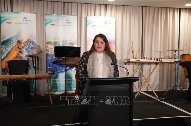 Bà Trần Thị Thanh Mỹ - Phó Tổng Lãnh sự Việt Nam tại Sydney, Trưởng Thương vụ Việt Nam tại Australia - phát biểu tại sự kiện. Ảnh: Lê Đạt/PV TTXVN tại Australia