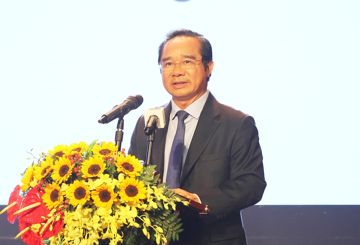 Chủ tịch UBND Thành phố Nguyễn Văn Được phát biểu tại buổi lễ kỷ niệm 50 năm quan hệ ngoại giao Việt Nam - New Zealand. (Ảnh: Cổng thông tin điện tử TP.HCM)