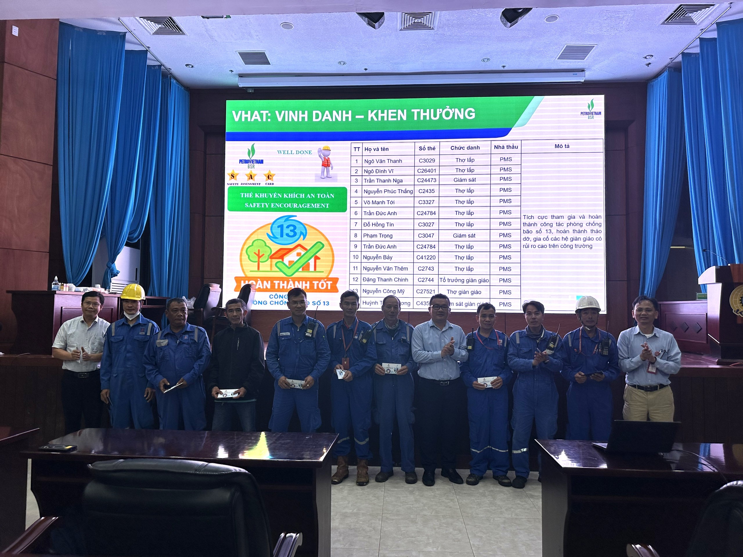 Biểu dương các CBCNV và người lao động tham gia hoàn thành tốt công tác phòng chống bão số 13 Biểu dương các CBCNV và người lao động tham gia hoàn thành tốt công tác phòng chống bão số 13