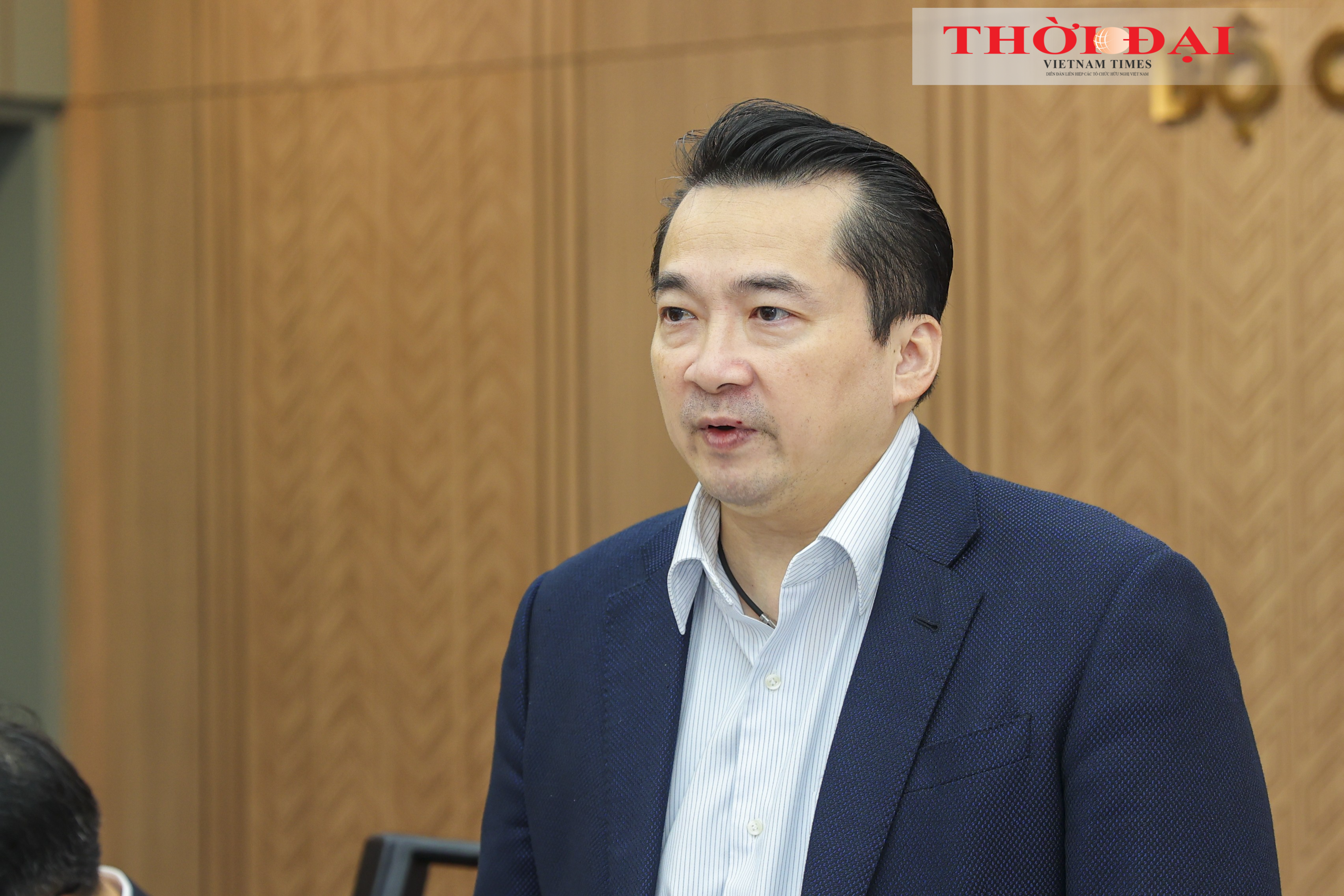 ông Phạm Hải Anh, Vụ trưởng Vụ các tổ chức quốc tế, Bộ Ngoại giao phaát biểu khai mạc Hội thảo. (Ảnh: Đinh Hòa)