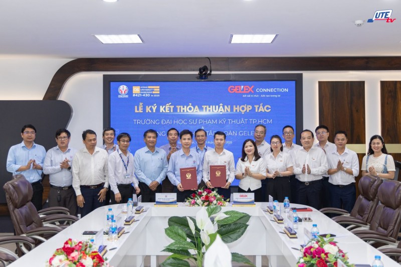 Ông Nguyễn Trọng Trung – Phó Tổng Giám đốc Tập đoàn GELEX ký kết Thỏa thuận hợp tác với Lãnh đạo trường Đại học Sư phạm Kỹ thuật TP.HCM