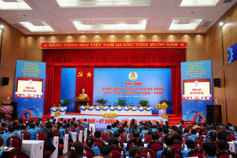 Liên đoàn Lao động thành phố Đà Nẵng khai mạc Đại hội Công đoàn thành phố lần thứ I, nhiệm kỳ 2025 -2030. (Ảnh: T.L)