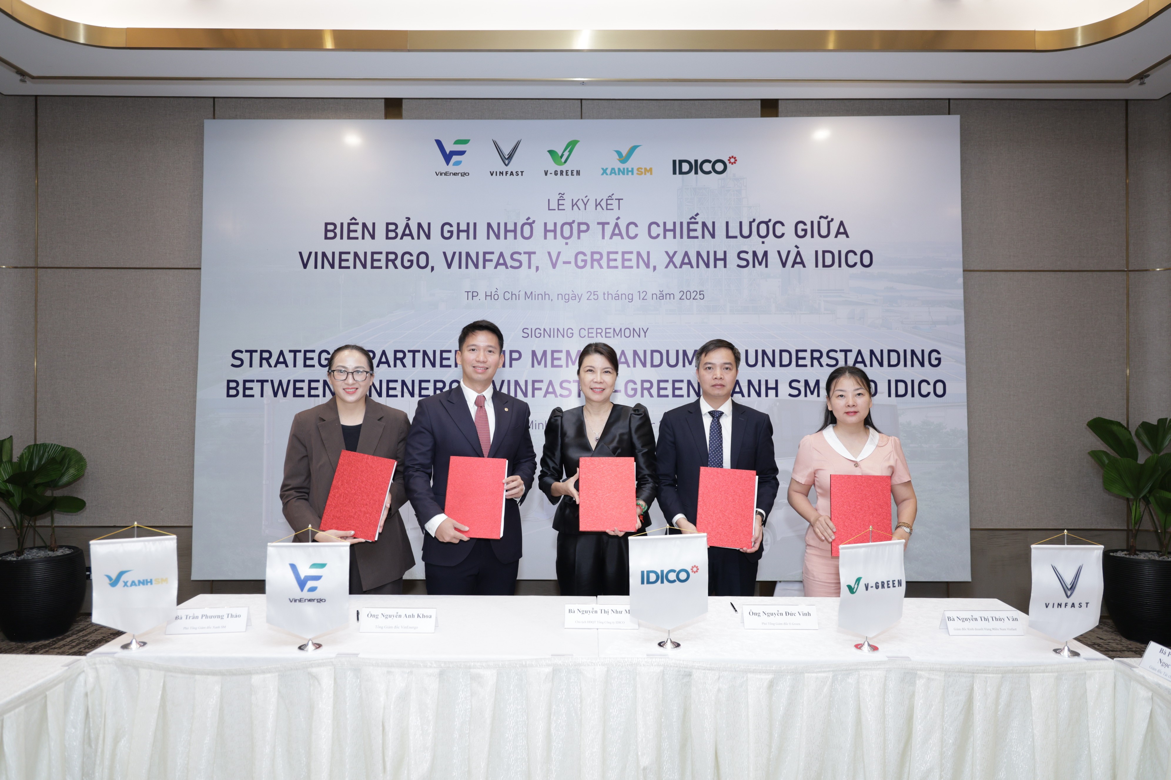 4 công ty thuộc hệ sinh thái xanh của Vingroup sẽ hợp tác với IDICO trong 2 lĩnh vực chính năng lượng sạch và giao thông xanh. 