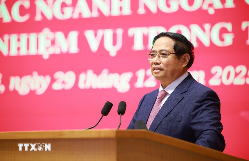 Thủ tướng Phạm Minh Chính phát biểu chỉ đạo Hội nghị. (Ảnh: TTXVN)