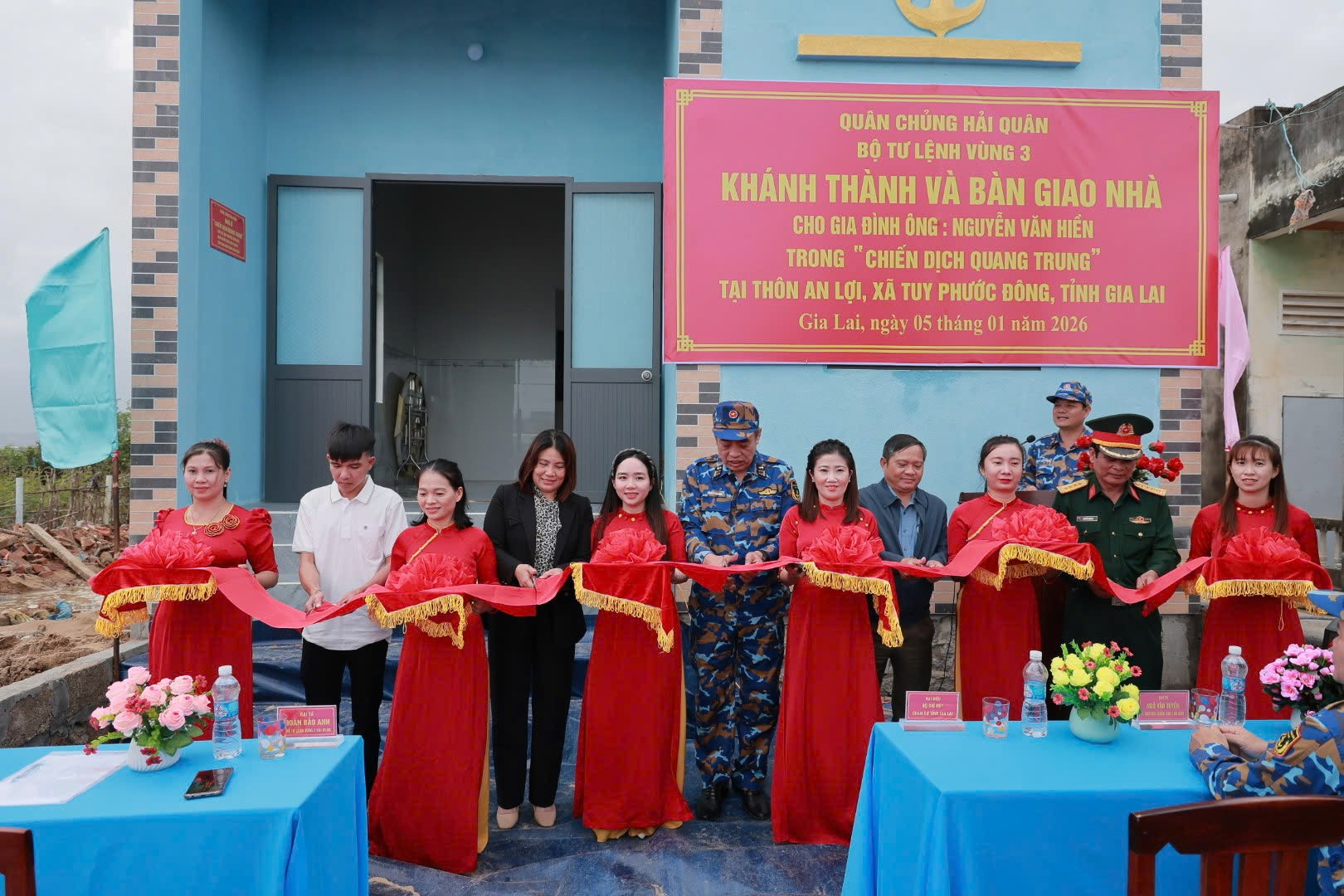 Vùng 3 Hải quân khánh thành, bàn giao ngôi nhà thứ 4 giúp dân khắc phục hậu quả mưa lũ tại Gia Lai