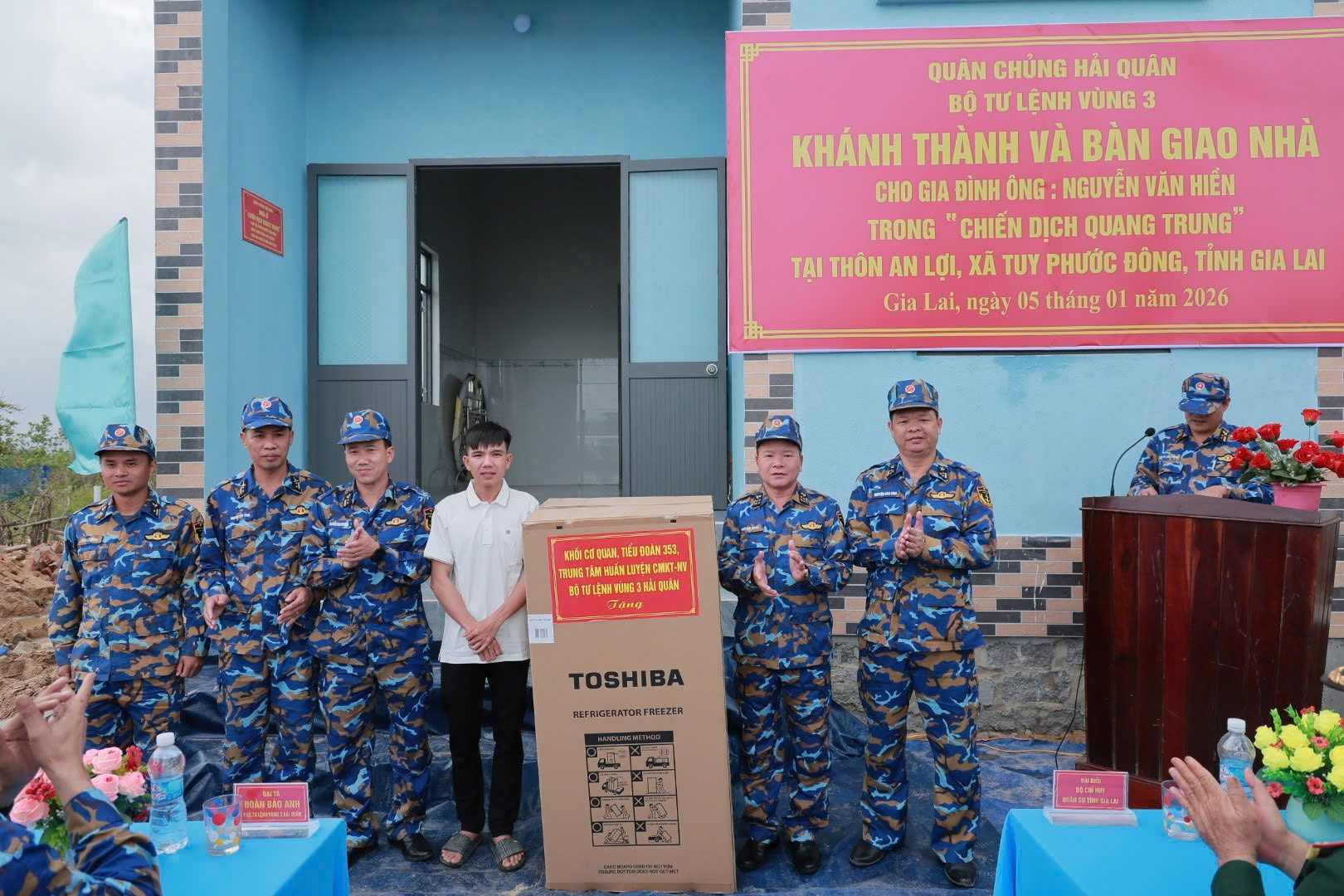 Vùng 3 Hải quân khánh thành, bàn giao ngôi nhà thứ 4 giúp dân khắc phục hậu quả mưa lũ tại Gia Lai