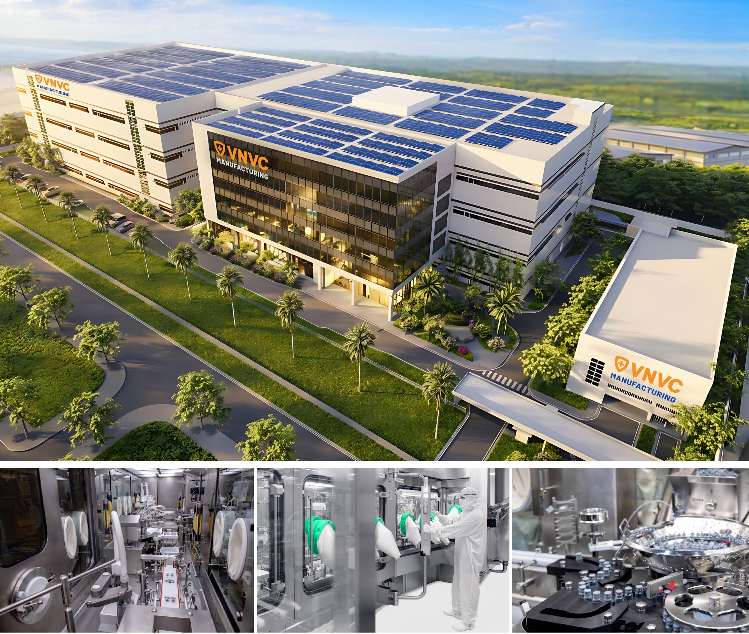 Hệ thống dây chuyền công nghệ cao từ Syntegon (Đức) đưa Nhà máy Vắc xin và Sinh phẩm VNVC vào nhóm 20 nhà máy trên thế giới sở hữu công nghệ tiên tiến hàng đầu của Syntegon trong giai đoạn sản xuất đầu tiên. Ảnh: VNVC và Syntegon