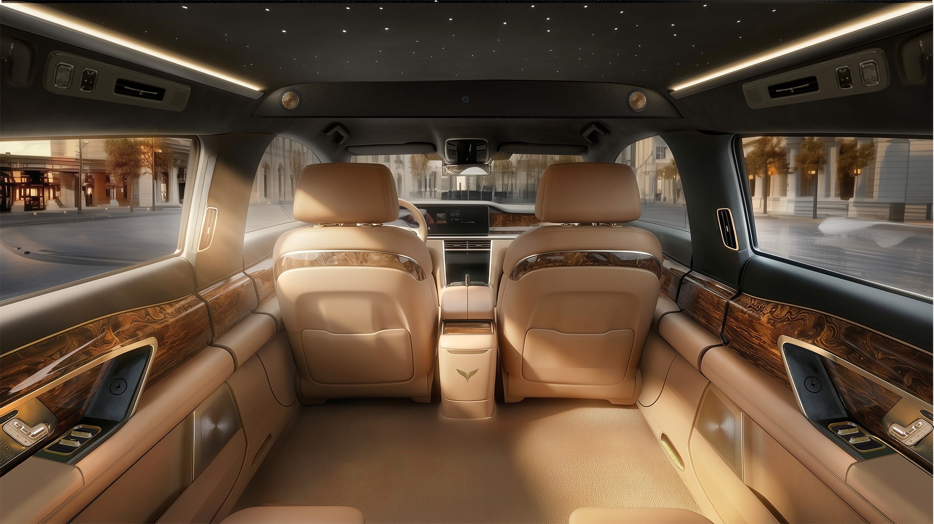 Hàng ghế hai tích hợp ghế không trọng lực, bàn làm việc gấp gọn và hệ thống giải trí cao cấp, mang đến trải nghiệm như một “phòng khách di động”.