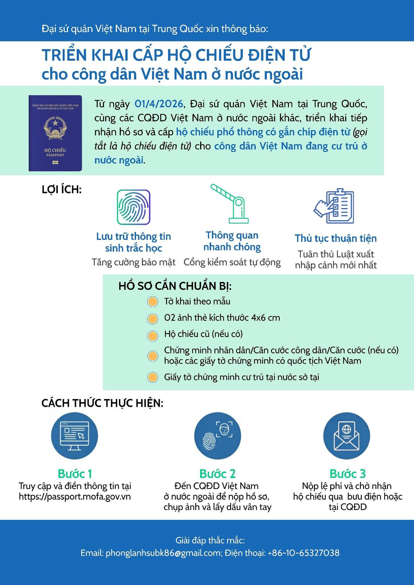 Triển khai cấp hộ chiếu điện tử cho công dân Việt Nam ở nước ngoài