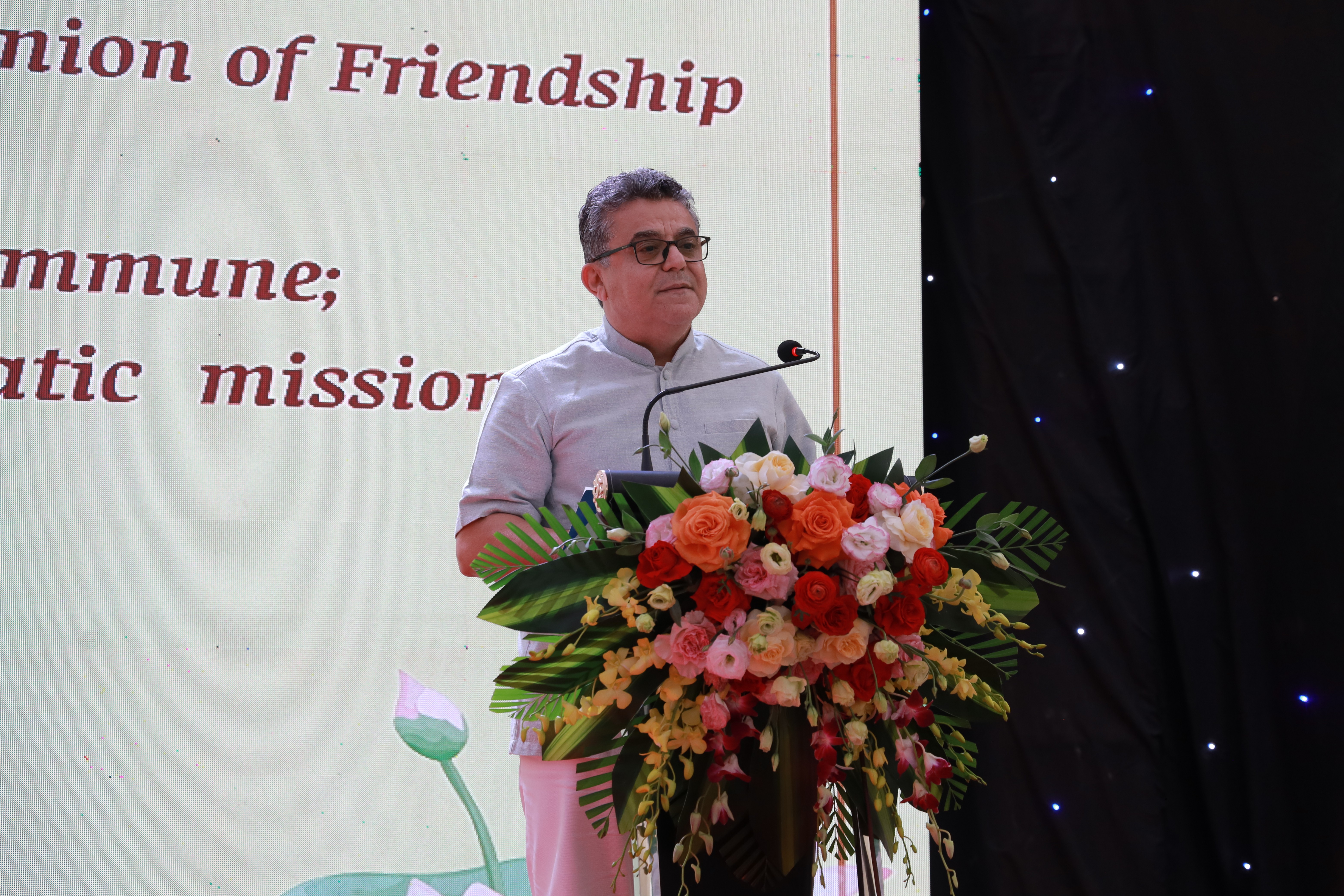 Ông Saadi Salama, Đại sứ đặc mệnh toàn quyền Nhà nước Palestine tại Việt Nam, Trưởng đoàn Ngoại giao tại Việt Nam. (Ảnh: HAUFO)