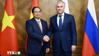 Thủ tướng Phạm Minh Chính hội kiến Chủ tịch Duma Quốc gia Nga