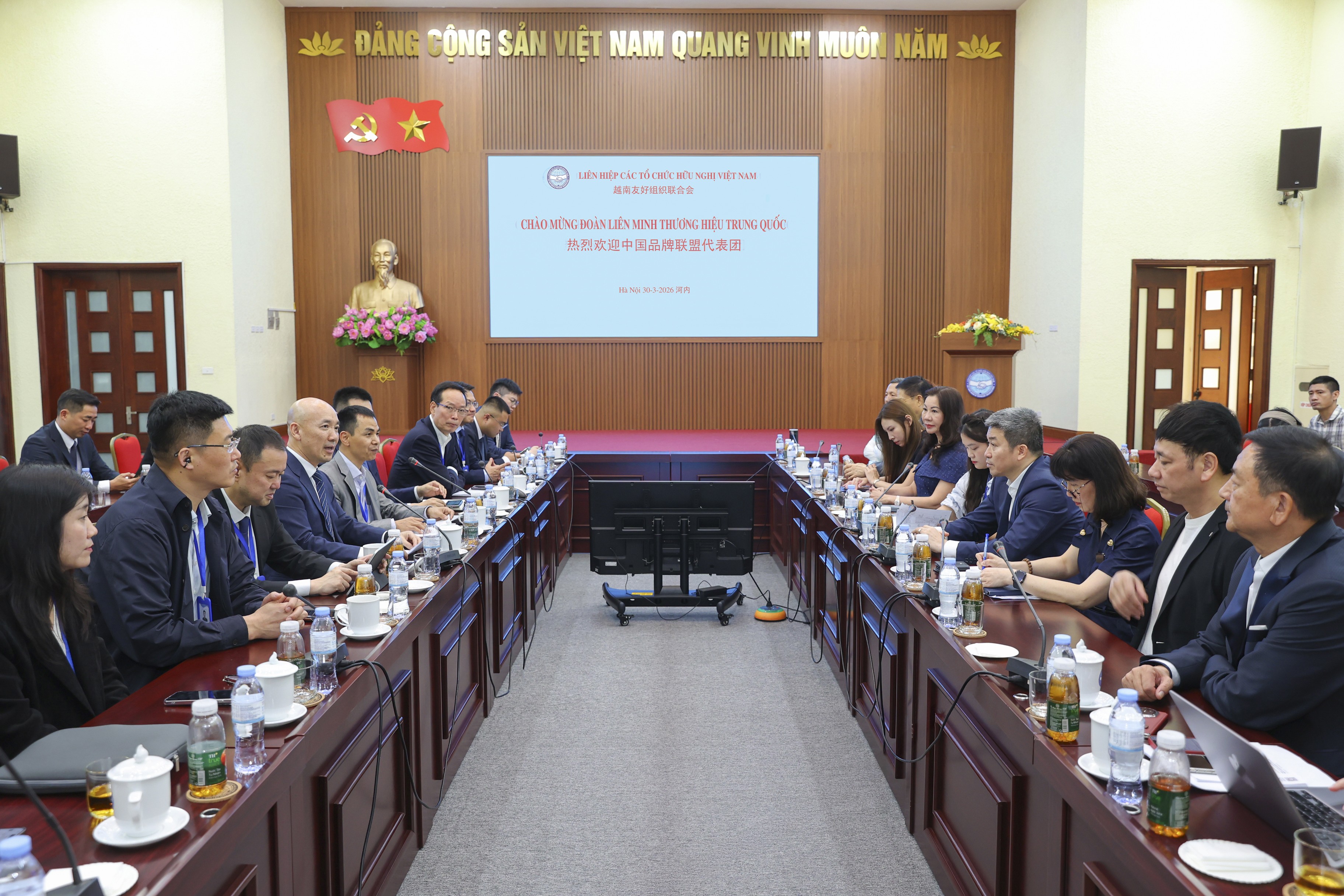 Quang cảnh buổi tiếp. (Ảnh: Đinh Hoà)