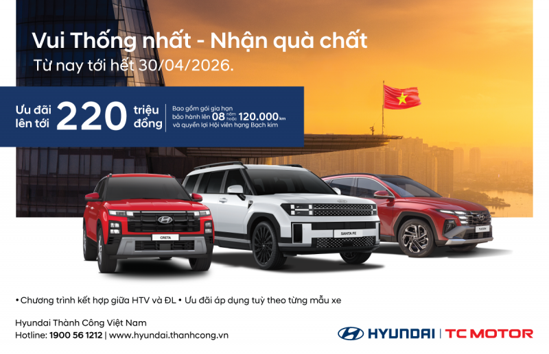 Hyundai Thành Công giảm giá bán tới 220 triệu đồng Hyundai Thành Công giảm giá bán tới 220 triệu đồng