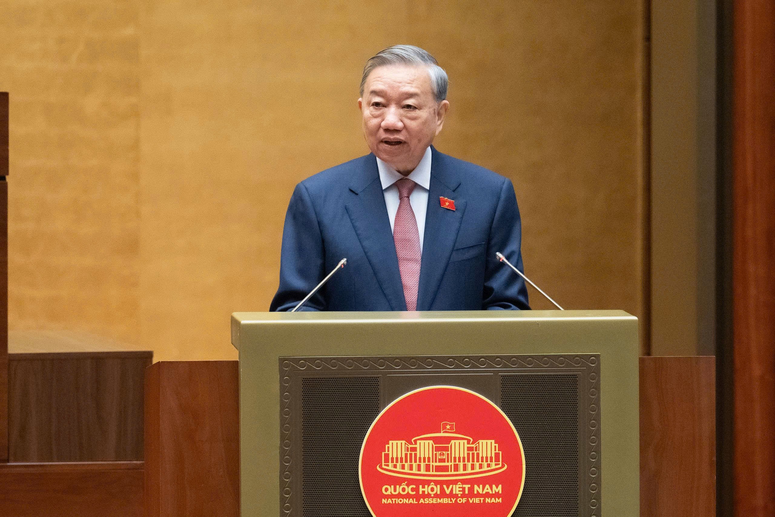 Tổng Bí thư Tô Lâm phát biểu tại Phiên khai mạc Kỳ họp thứ Nhất, Quốc hội khóa XVI. (Ảnh: Cổng TTĐT Quốc hội) Tổng Bí thư Tô Lâm phát biểu tại Phiên khai mạc Kỳ họp thứ Nhất, Quốc hội khóa XVI. (Ảnh: Cổng TTĐT Quốc hội)