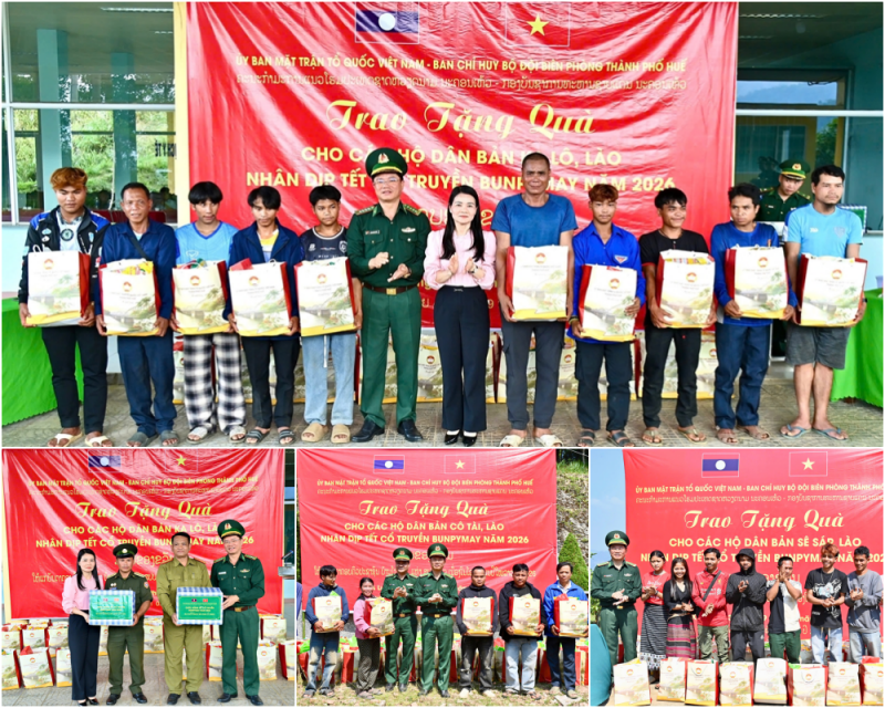Huế: Thăm, chúc Tết cổ truyền Bunpimay và trao tặng quà cho nhân dân biên giới Lào