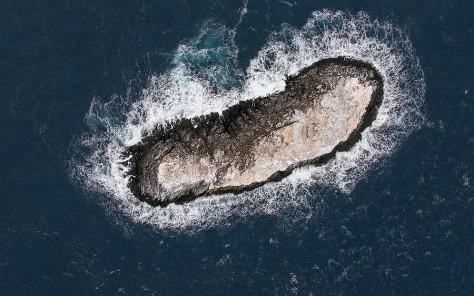 Hình ảnh hòn đảo lạ chụp từ trên cao. Ảnh: AWI