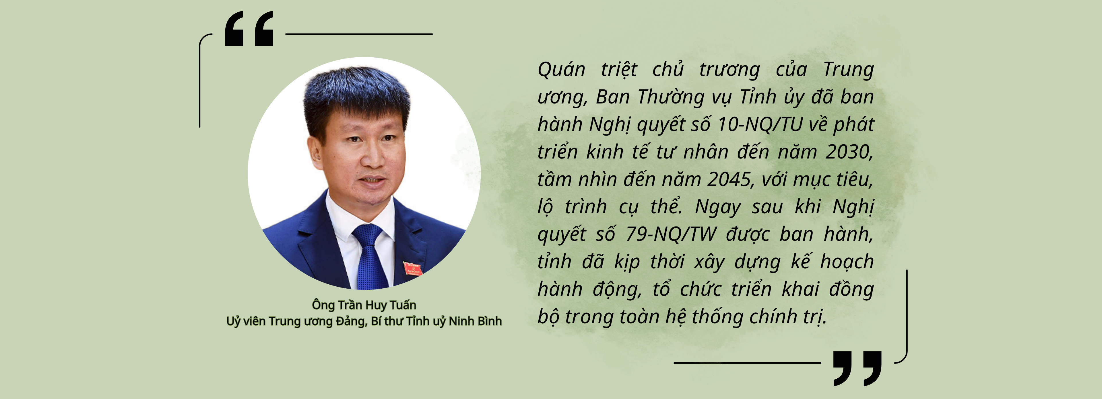 Ông Trần Huy Tuấn: Tôi tin tưởng Ninh Bình sẽ ngày càng khẳng định vị thế trong tương lai