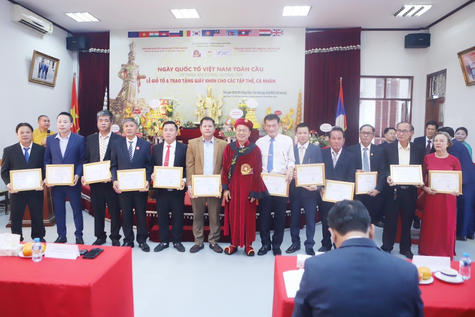 Trang trọng tổ chức Lễ Giỗ Tổ Hùng Vương tại Lào